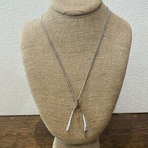 layering festival Gypsy boho bohemian sterling silver wishbone choker necklace